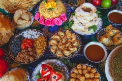 Feast of Uzbek meals